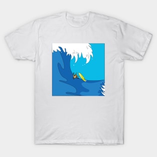 falling surfer in big wave T-Shirt